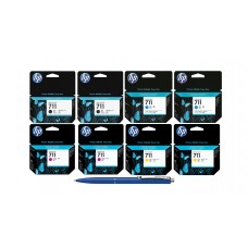 Pachet MAG4U Cartuse Cerneala Originale 2X CZ129A (711) Black, 2X CZ130A (711) Cyan, 2X CZ131A (711) Magenta, CZ132A (711) Yellow si Pix Schneider