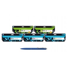 Pachet MAG4U Cartuse Cerneala Originale 5 bucati CN625AE Black si CN625AE Black si CN622AE Cyan si CN623AE Magenta si CN624AE Yellow si Pix Schneider