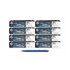 Pachet MAG4U Cartuse Cerneala Originale 2X J3M71A (981A) Black, 2X J3M68A (981A) Cyan, 2X J3M69A (981A) Magenta, J3M70A (981A) Yellow si Pix Schneider