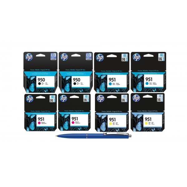 Pachet MAG4U Cartuse Cerneala Originale 2X CN049AE (950) Black, 2X CN050AE (951) Cyan, 2X CN051AE (951) Magenta, CN052AE (951) Yellow si Pix Schneider