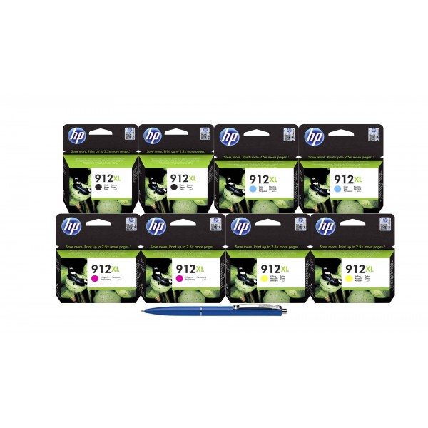 Pachet MAG4U Cartuse Cerneala Originale 2X 3YL84AE (912XL) Black, 2X 3YL81AE (912XL) Cyan, 2X 3YL82AE (912XL) Magenta, 3YL83AE (912XL) Yellow si Pix Schneider