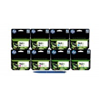Pachet MAG4U Cartuse Cerneala Originale 2X 3JA30AE (963XL) Black, 2X 3JA27AE (963XL) Cyan, 2X 3JA28AE (963XL) Magenta, 3JA29AE (963XL) Yellow si Pix Schneider