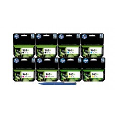 Pachet MAG4U Cartuse Cerneala Originale 2X 3JA30AE (963XL) Black, 2X 3JA27AE (963XL) Cyan, 2X 3JA28AE (963XL) Magenta, 3JA29AE (963XL) Yellow si Pix Schneider