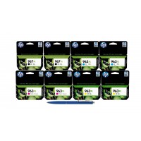 Pachet MAG4U Cartuse Cerneala Originale 2X 3JA31AE (967XL) Black, 2X 3JA27AE (963XL) Cyan, 2X 3JA28AE (963XL) Magenta, 3JA29AE (963XL) Yellow si Pix Schneider