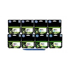 Pachet MAG4U Cartuse Cerneala Originale 2X 3JA31AE (967XL) Black, 2X 3JA27AE (963XL) Cyan, 2X 3JA28AE (963XL) Magenta, 3JA29AE (963XL) Yellow si Pix Schneider
