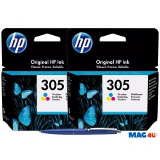 Set Cartus Cerneala Original HP 305 2x 3YM60AE Color 200 pagini cu Pix Schneider