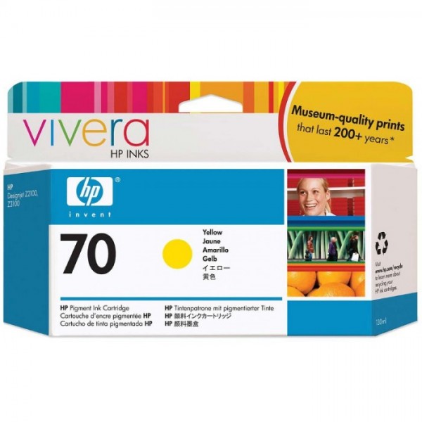 Cartus cerneala Original HP70, C9454A Galben, 130ml