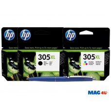 Set Cartus cerneala Original HP305XL, 2x3YM62AE Negru, 1x3YM63AE Color, 680pagini si Pix Schneider