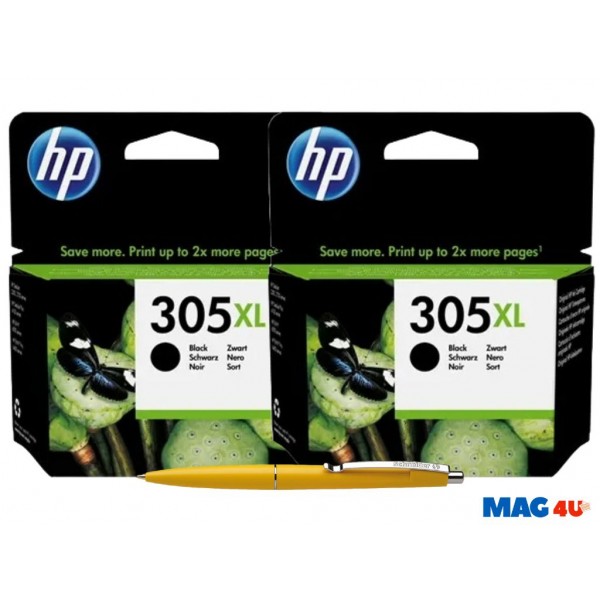 Set Cartus Cerneala Original HP 305 XL 2x 3YM62AE Negru XL 480 pagini cu Pix Schneider