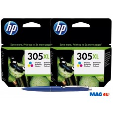 Set Cartus cerneala Original HP305XL , 2x3YM63AE Color, 400pagini si Pix Schneider