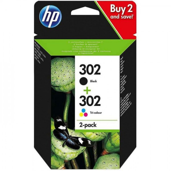 Cartus cerneala Original HP302, X4D37AE Negru si color, 682pagini