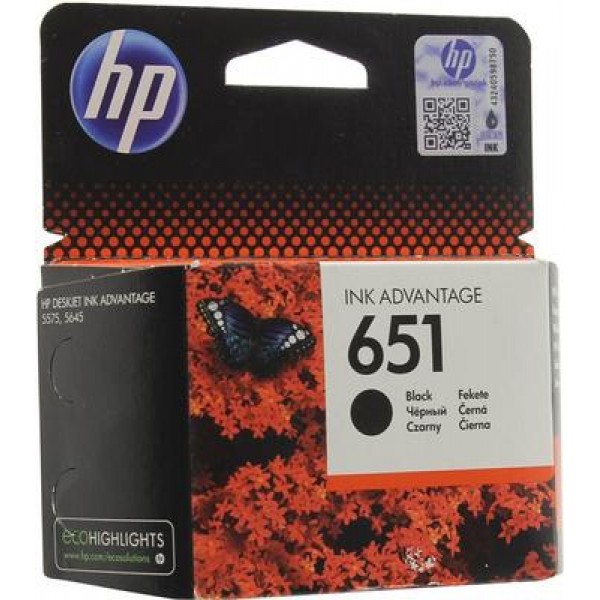 Cartus cerneala Original HP651, C2P10AE Negru, 600pagini