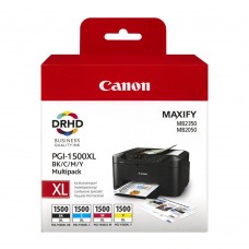 Pachet Cartuse Cerneala Original Canon PGI-1500XLB+C+M+Y Multipack 12 ml si pix Schneider