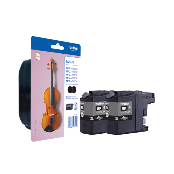 Cartus cerneala Brother Original LC127XLBKBP2 Negru 1200 Pagini