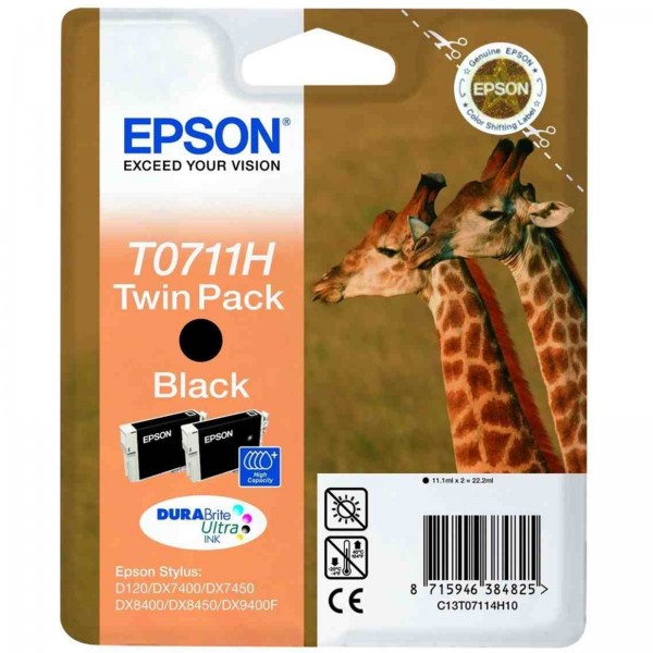 Epson C13T07114H10 (T0711H) cartus cerneala pachet dublu negru