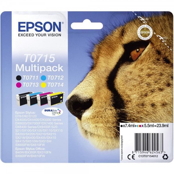 Epson C13T07154010 (T0715) cartuse cerneala negru, cyan, magenta, galben