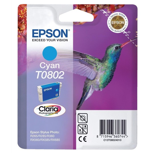 Epson C13T08024011 (T0802) cartus cerneala cyan 7.4ml