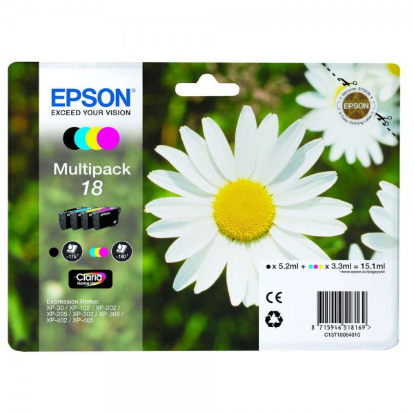 Epson C13T18064010 (18) cartuse cerneala negru, cyan, magenta, galben