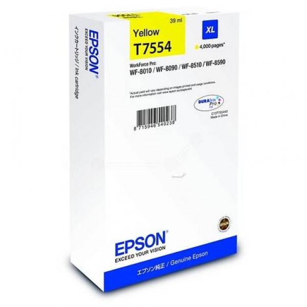 Cartus cerneala C13T755440 (T7554) galben Epson 39ml