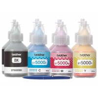 Set Flacon cerneala Brother Original 2x BT6000BK Negru 2x BT5000C Cyan 2x BT5000M Magenta 2x BT5000Y Galben 42000 pagini si pix Schneider