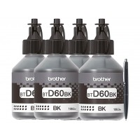 Set Flacon cerneala Brother Original 4x BTD60BK Negru 26000 pagini si pix Schneider Compatibil Brother DCP si MFC Series