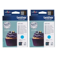 Set Cartus cerneala Brother Original 2x LC123C Cyan 1200 pagini si pix Schneider