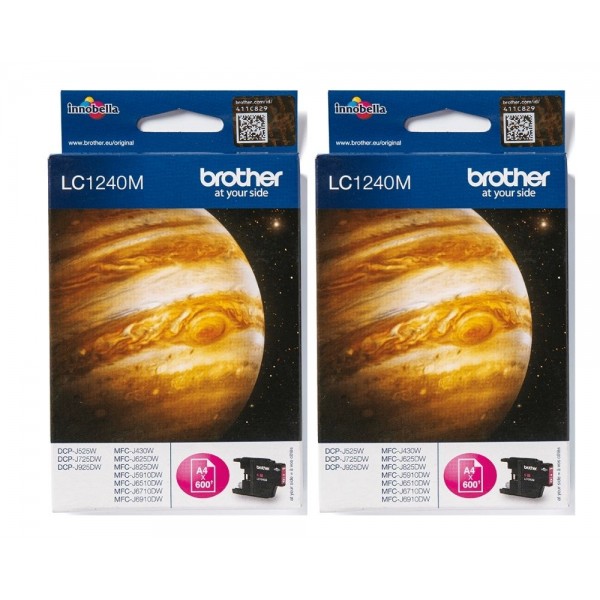 Set Cartus cerneala Brother Original 2x LC1240M Magenta 1200 pagini si pix Schneider