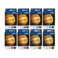 Set Cartus cerneala Brother Original 2x LC1240BK Negru 2x LC1240C Cyan 2x LC1240M Magenta 2x LC1240Y Galben 4800 pagini si pix Schneider