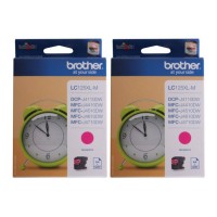 Set Cartus cerneala Brother Original 2x LC125XLM Magenta 2400 pagini si pix Schneider