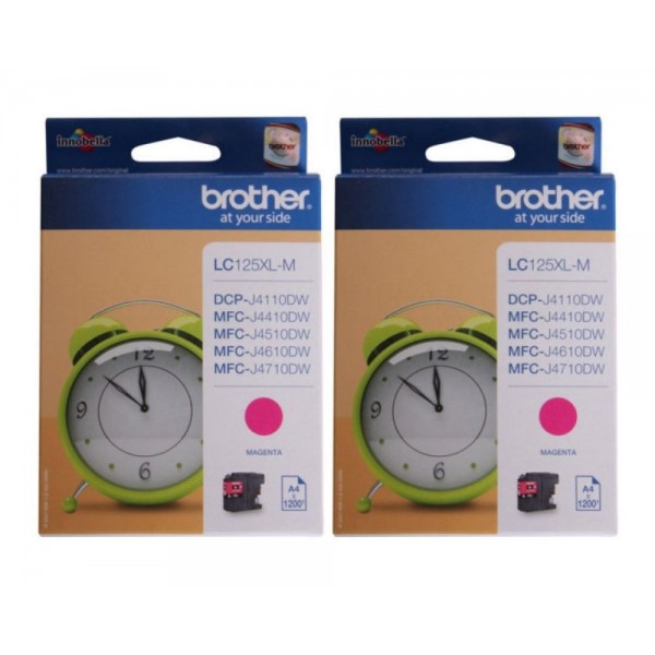 Set Cartus cerneala Brother Original 2x LC125XLM Magenta 2400 pagini si pix Schneider