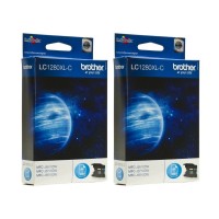 Set Cartus cerneala Brother Original 2x LC1280XLC Cyan 2400 pagini si pix Schneider