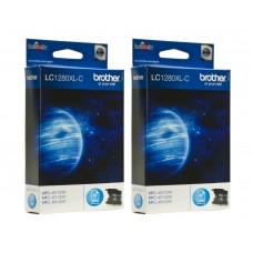 Set Cartus cerneala Brother Original 2x LC1280XLC Cyan 2400 pagini si pix Schneider