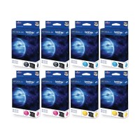 Set Cartus cerneala Brother Original 2x LC1280XLBK Negru 2x LC1280XLC Cyan 2x LC1280XLM Magenta 2x LC1280XLY Galben 12000 pagini si pix Schneider