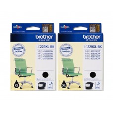 Set Cartus cerneala Brother Original 2x LC229XLBK Negru 84000 pagini si pix Schneider