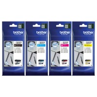Set Cartus cerneala Brother Original LC3237BK Negru LC3237C Cyan LC3237M Magenta LC3237Y Galben 7500 pagini si pix Schneider