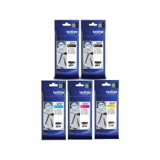 Set Cartus cerneala Brother Original 2xLC3237BK Negru LC3237C Cyan LC3237M Magenta LC3237Y Galben 10500 pagini si pix Schneider