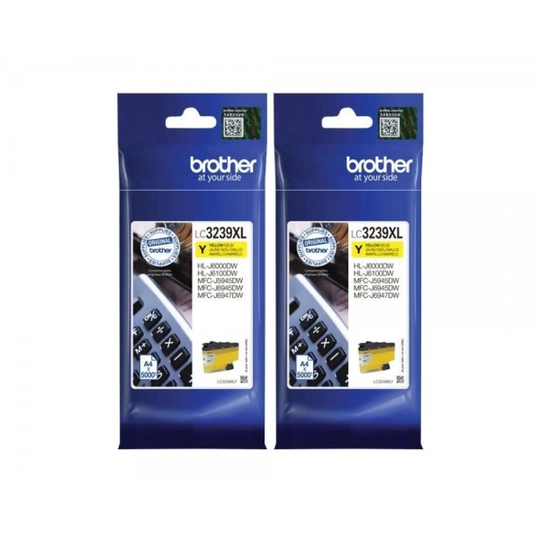 Set Cartus cerneala Brother Original 2x LC3239XLY Galben 10000 pagini si pix Schneider