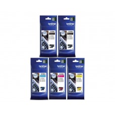 Set Cartus cerneala Brother Original 2xLC3239XLBK Negru LC3239XLC Cyan LC3239XLM Magenta LC3239XLY Galben 27000 pagini si pix Schneider