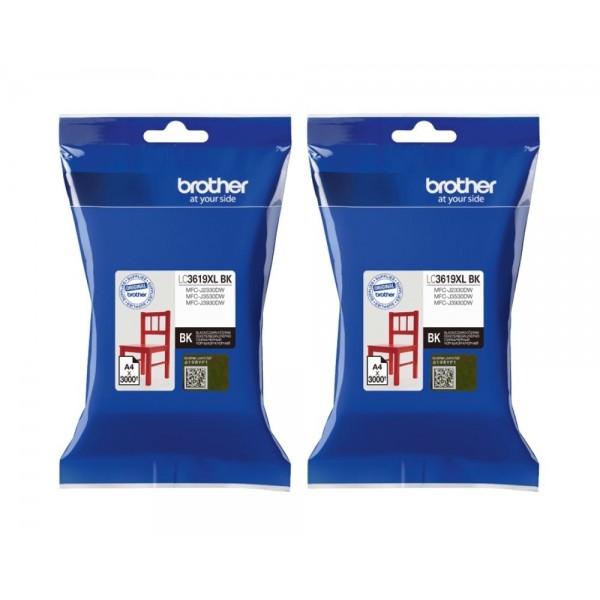 Set Cartus cerneala Brother original 2x LC3619XLBK Negru 400 pagini