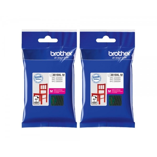 Set Cartus cerneala Brother Original 2x LC3619XLM Magenta 3000 pagini si pix Schneider