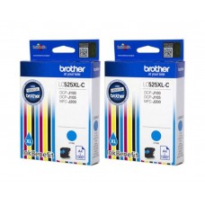 Set Cartus cerneala Brother Original 2x LC525XLC Cyan 2600 pagini si pix Schneider