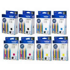 Set Cartus cerneala Brother Original 2x LC529XLBK Negru 2x LC525XLC Cyan 2x LC525XLM Magenta 2x LC525XLY Galben 12600 pagini si pix Schneider