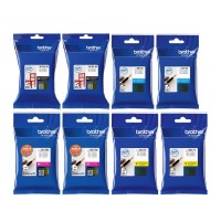 Set Cartus cerneala Brother Original 2x LC3619XLBK Negru 2x LC3617C Cyan 2x LC3617M Magenta 2x LC3617Y Galben 9300 pagini si pix Schneider