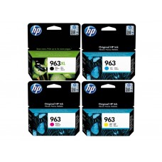Set Cartus cerneala Original HP963XL/ 963, 1x3JA30AE Negru, 1x3JA23AE Cyan, 1x3JA24AE Magenta, 1x3JA25AE Galben, 80.17ml si Pix Schneider