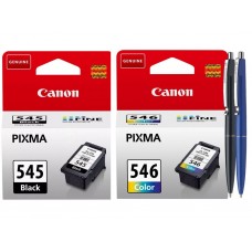Pachet Cartuse Cerneala Original Canon 1x PG-545B Negru, 1x CL-546 Color, 16 ml si pix Schneider