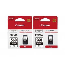 Pachet Cartuse cerneala Original Canon 2x PG-560XLB Negru 800 pagini si pix Schneider