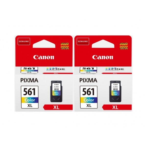 Pachet Cartuse cerneala Original Canon 2x CL-561XL Color si pix Schneider