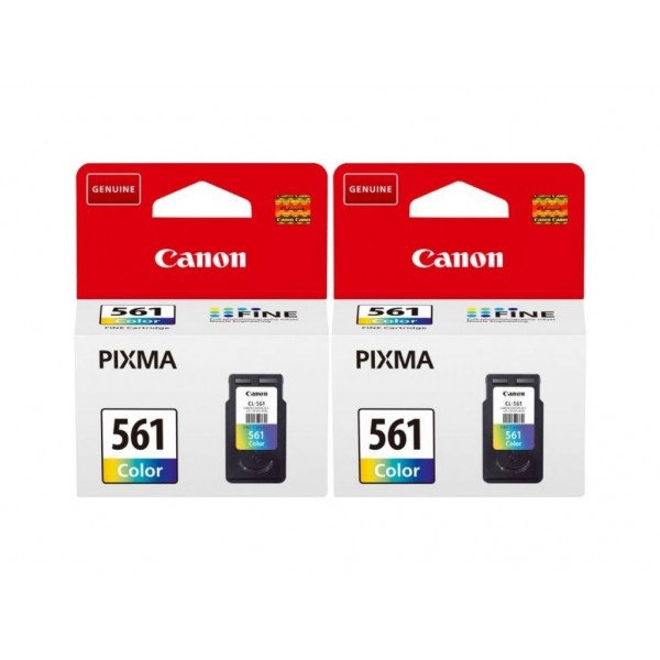 Pachet Cartuse cerneala Original Canon 2x CL-561 Color si pix Schneider