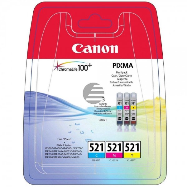 Cartus cerneala Original Canon CLI-521C+M+Y Multipack 27 ml