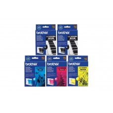 Set Cartuse Cerneala Brother Original 2x LC1000BK Negru, 1x LC1000C Cyan, 1x LC1000M Magenta, 1x LC1000Y Galben, 2200 Pagini si pix Schneider